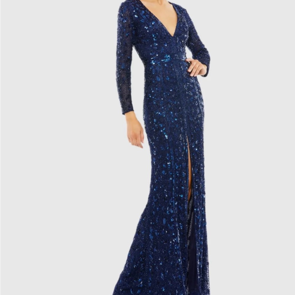 Mac Duggal Midnight Blue Sequin Gown